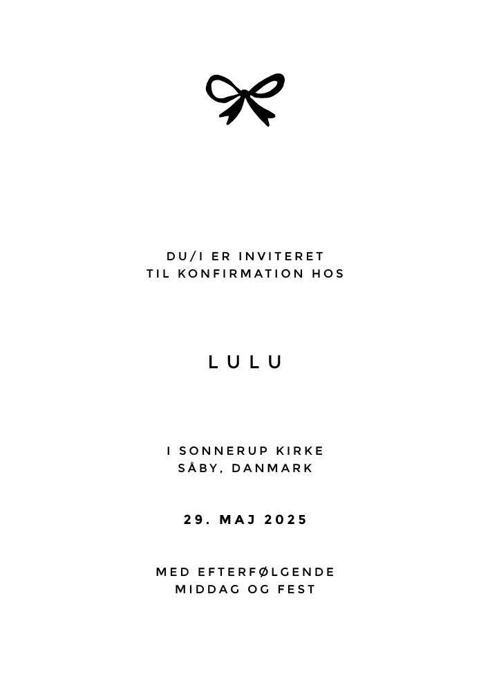 Invitationer - Lulu konfirmation